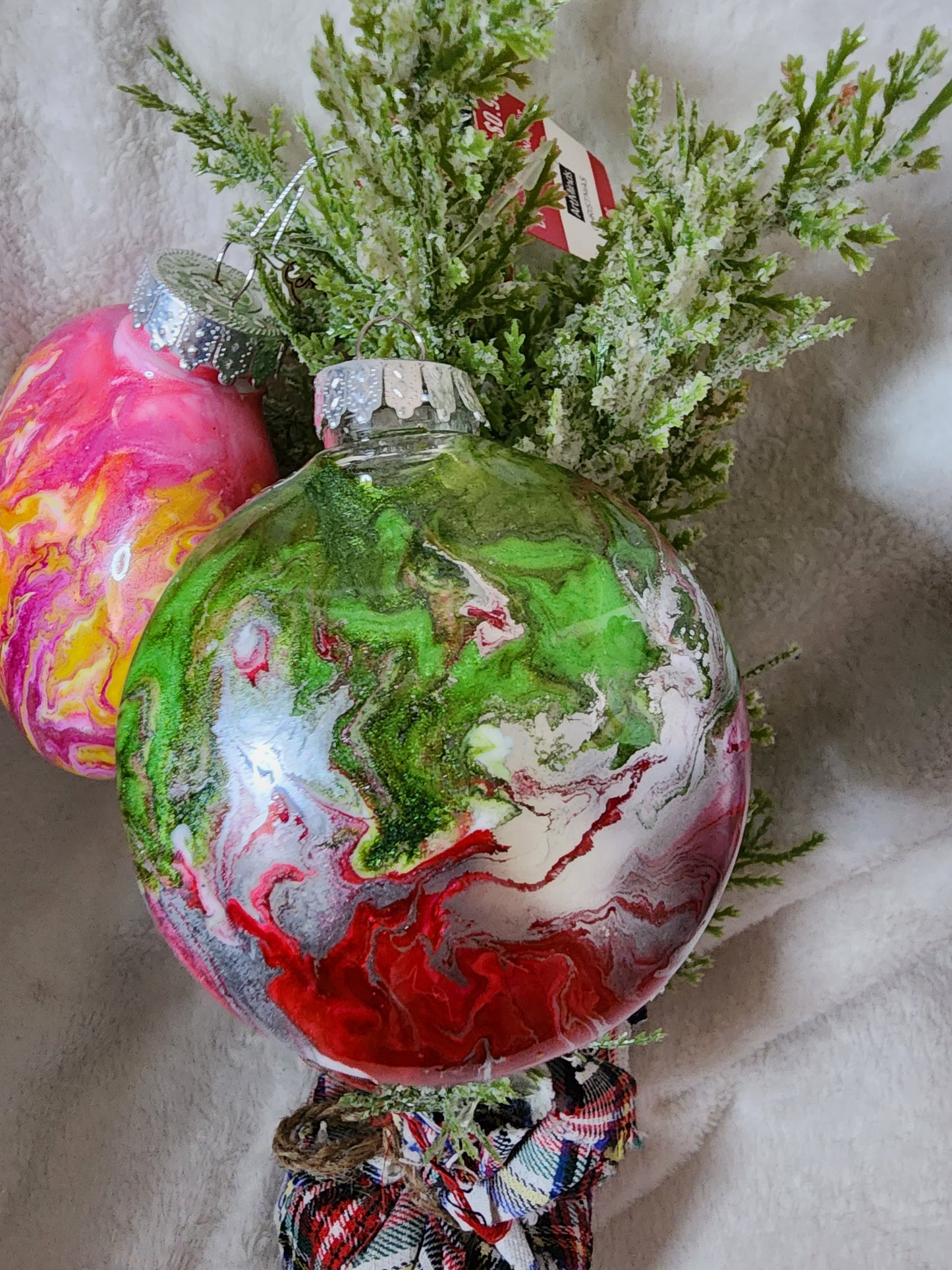 Custom Set of 4 3.1in Plastic Disc Ornaments