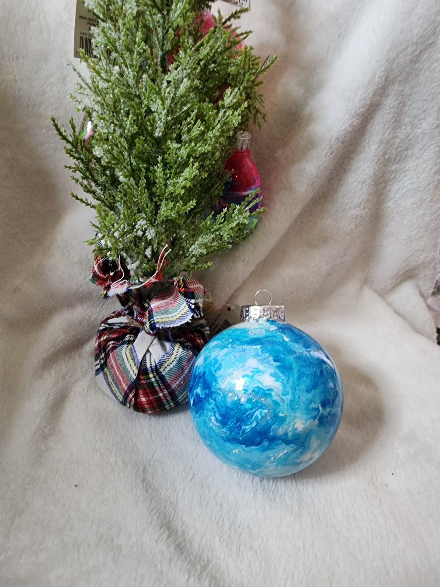 Custom Set of 4  4in Plastic Ball  Ornaments