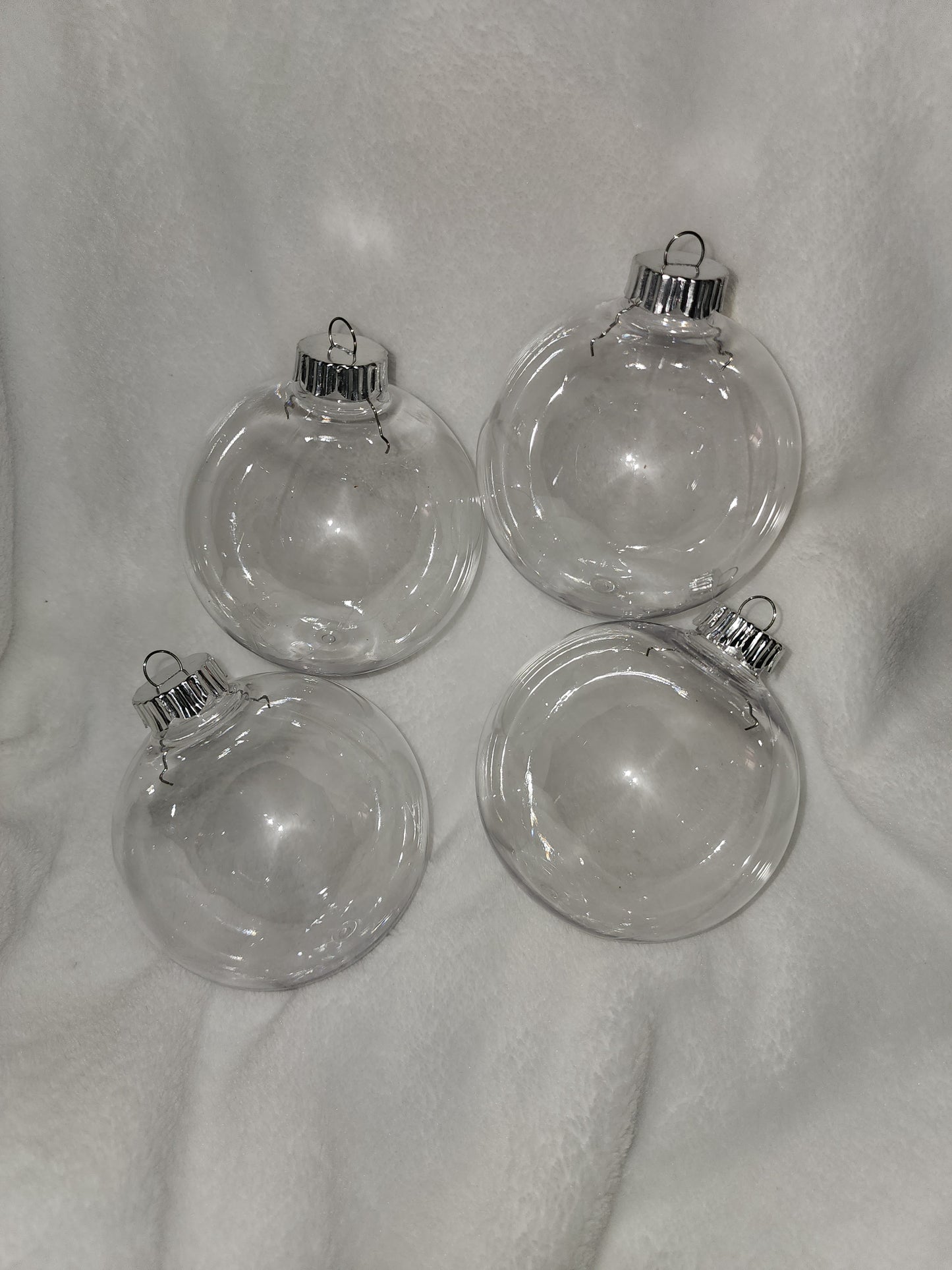 Custom Set of 4  4in Plastic Ball  Ornaments